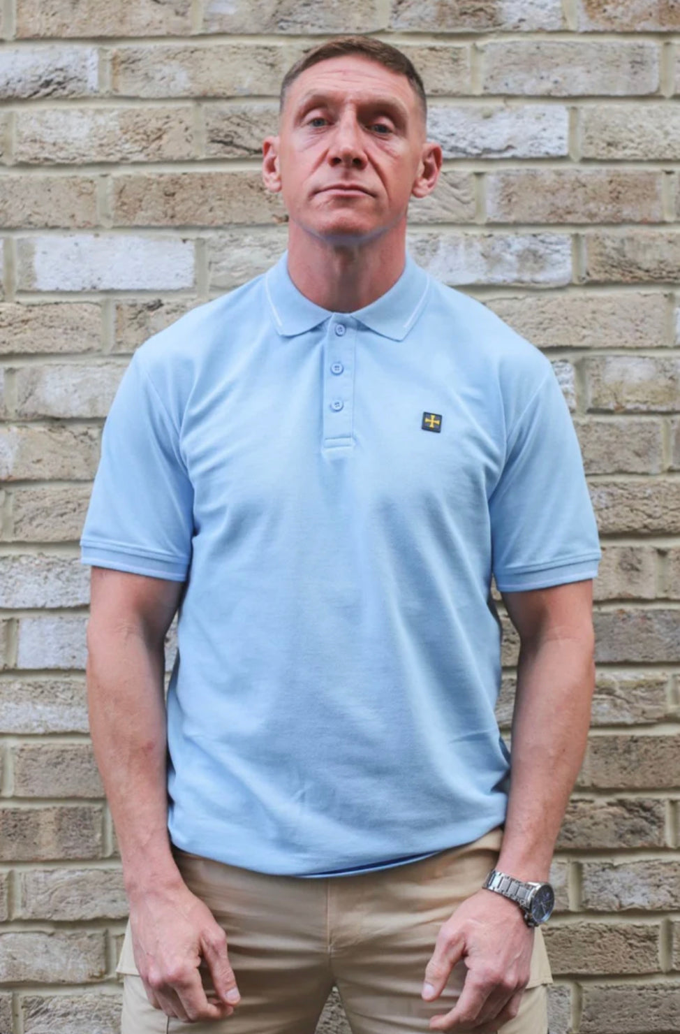 POLO PIQUÉ PREMIUM :: BLEU CIEL / BLANC ÉDITION LIMITÉE