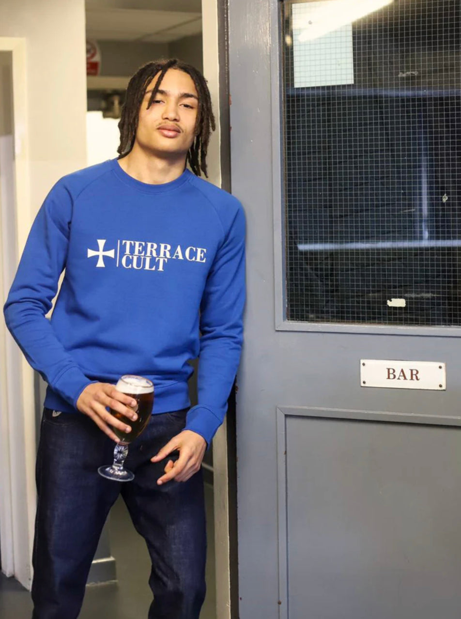 LOGO SWEATER :: ROYAL BLUE/WHITE