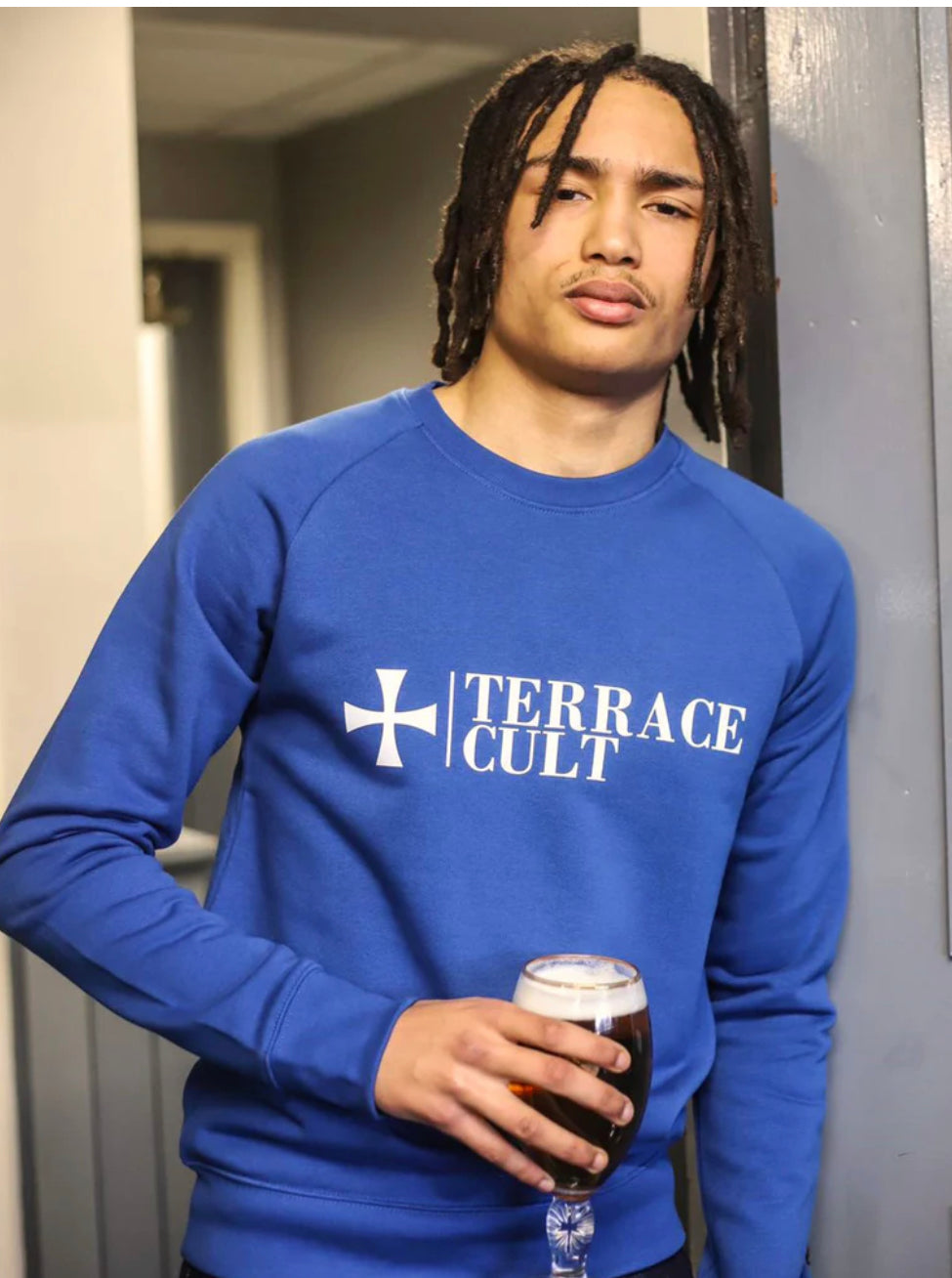 LOGO SWEATER :: ROYAL BLUE/WHITE