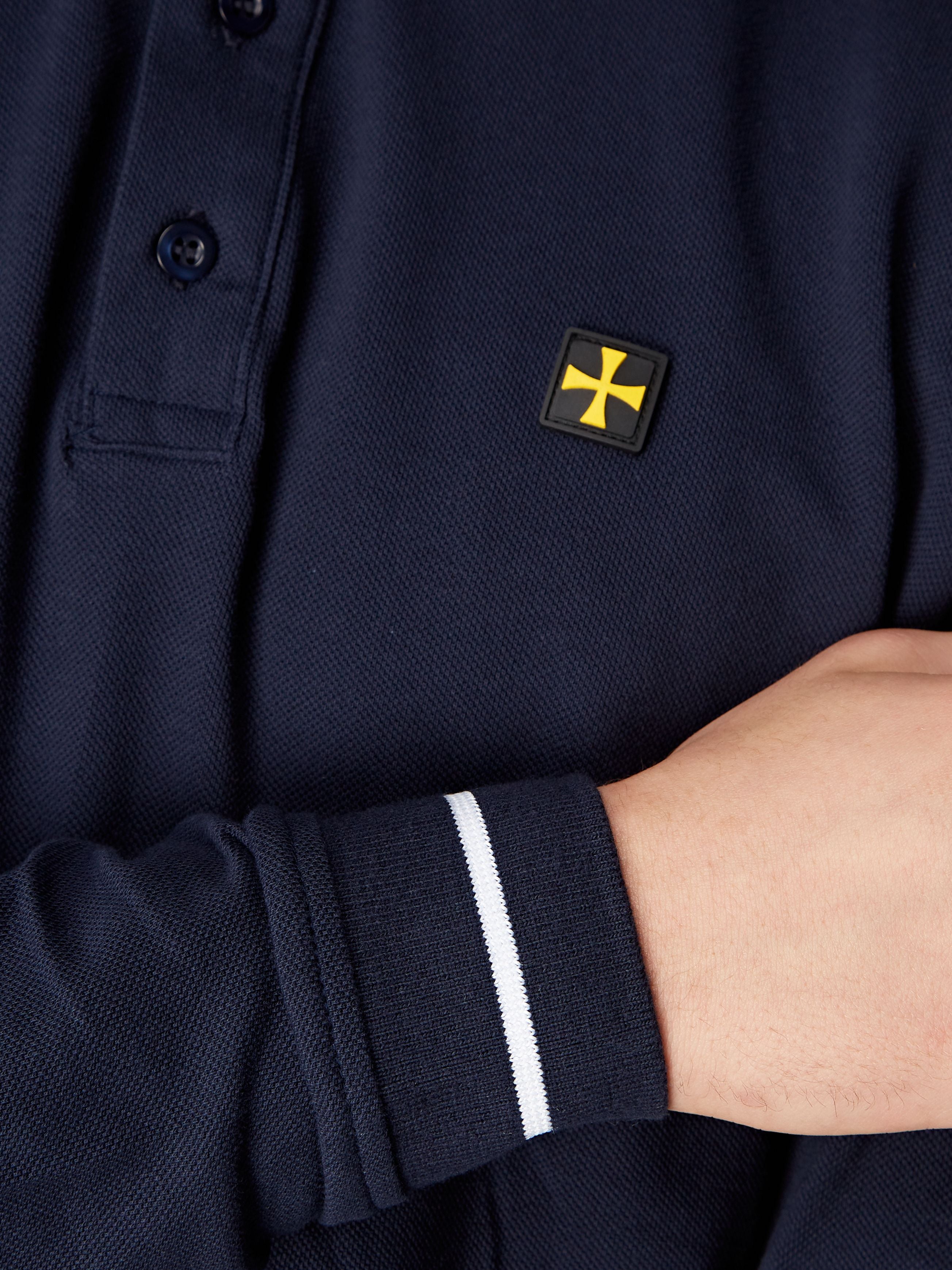 LONG SLEEVE POLO :: NAVY/WIT