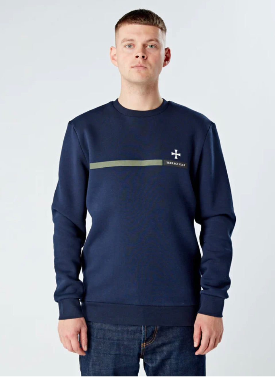 STRIPE GRAPHIC SWEATER :: NAVY