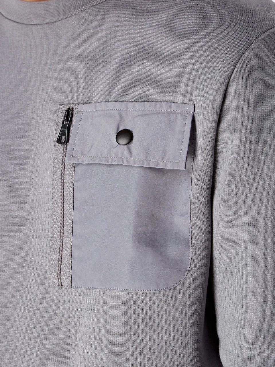 TERRACE CULT POCKET SWEATER :: GRIJS