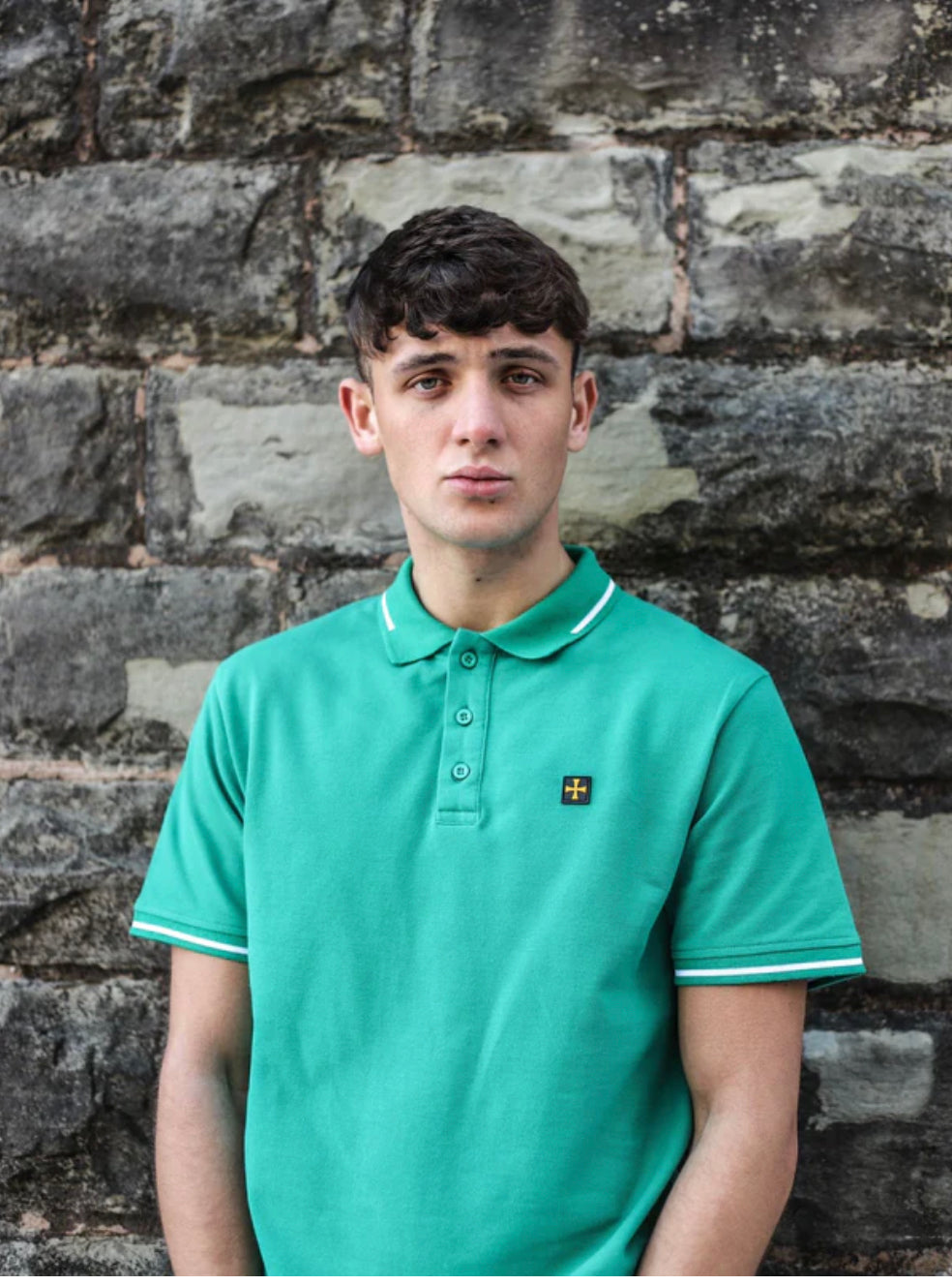 PREMIUM PIQUE POLO :: FORREST GREEN/WHITE